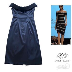 Luly Yang EUC Formal Black Tie Cocktail Dress Elegant Gala Martini Crescendo XS